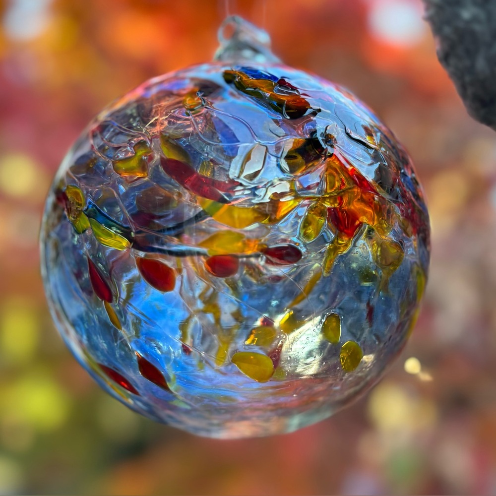 Garden Globe Suncatcher Multicolor Hand Blown Glass - Picture 4 of 12